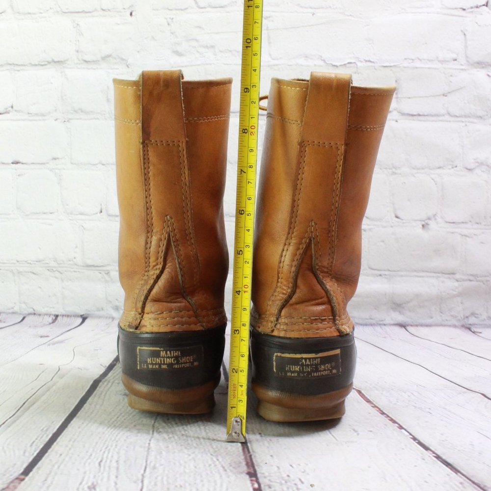 Vtg! LL BEAN Brown Maine Hunting Shoe Unlined Leather Duck Boots 7 M - Picture 7 of 9